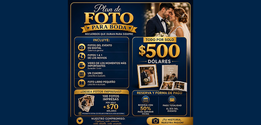 Plan Foto Bodas y Quinceaños